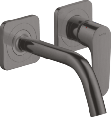 Смеситель для раковины настенный AXOR Citterio M с изливом 167 мм, с отдельными розетками, шлифованный черный, хром арт. 34113340