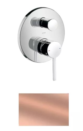 Купить купить смеситель для ванны axor starck, однорычажный, скрытого монтажа, с плоской рычаговой рукояткой, полированное красное золото арт. 10414300