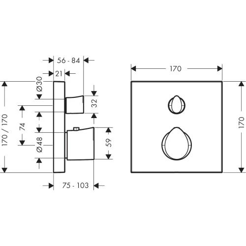 Купить купить термостат axor starck organic, с запорным/переключающим вентилем, полированный черный, хром арт. 12716330