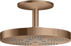 Верхний душ Axor One 280 2jet с потолочным подсоединением, шлифованное красное золото арт. 48494310
