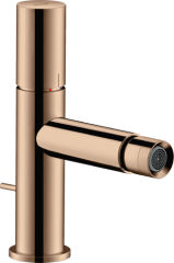 Смеситель для биде AXOR Uno с рукояткой zero со сливным гарнитуром, полированное красное золото арт. 45200300