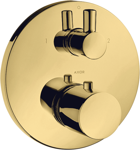 Купить купить термостат axor uno с запорным/переключающим вентилем, полированное золото арт. 38720990