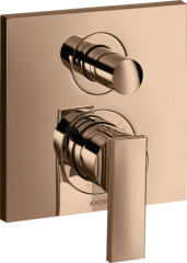 Смеситель для ванны AXOR Citterio с рычаговой рукояткой, со встроенной защитной комбинацией EN1717, полированное красное золото арт. 39457300