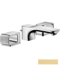 Смеситель для раковины Axor Urquiola 50, на 3 отверстия, с отдельными розетками, со сливным гарнитуром, шлифованная медь арт. 11041950