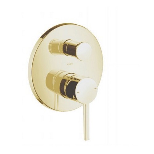 Купить купить смеситель для ванны axor starck, однорычажный, скрытого монтажа, с плоской рычаговой рукояткой, шлифованное золото арт. 10414250