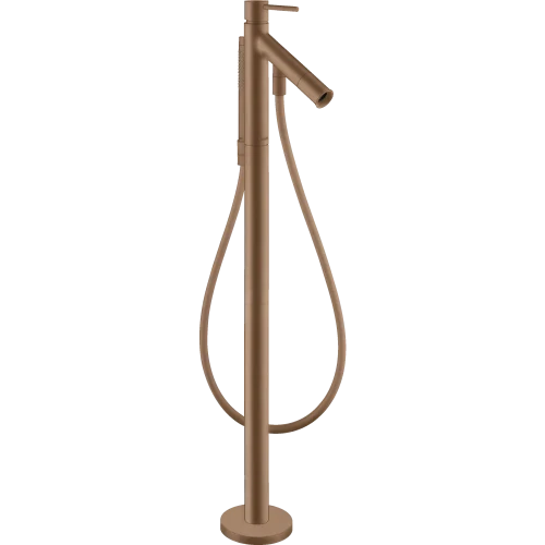 Купить купить смеситель для ванны напольный axor starck, c двумя рукоятками, шлифованное красное золото арт. 10458310