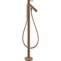 Смеситель для ванны напольный Axor Starck, c двумя рукоятками, шлифованное красное золото арт. 10458310