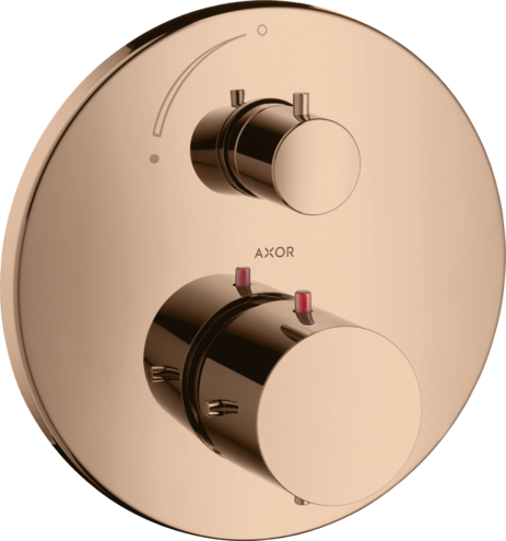 Купить купить термостат с запорным вентилем для душа axor starck, полированное красное золото арт. 10700300