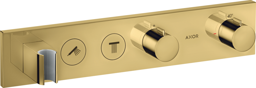 Купить купить термостат axor showersolutions select 460/90, для 2 потребителей, скрытого монтажа, полированное золото арт. 18355990
