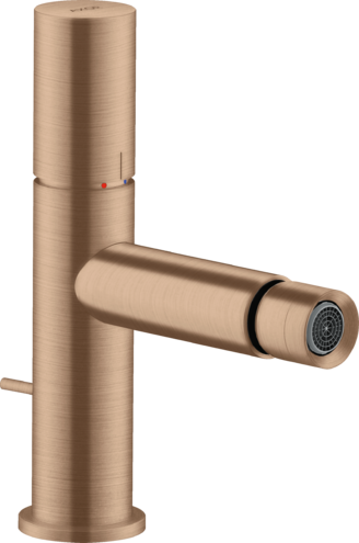 Купить купить смеситель для биде axor uno с рукояткой zero со сливным гарнитуром, шлифованное красное золото арт. 45200310