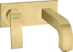 Смеситель для раковины AXOR Citterio настенный, с рычаговой рукояткой, изливом 220 мм, с панелью, матовая латунь арт. 39119950