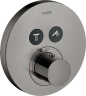 Купить купить термостат axor showerselect highflow для 2 потребителей, скрытого монтажа, круглый, полированный черный, хром арт. 36723330
