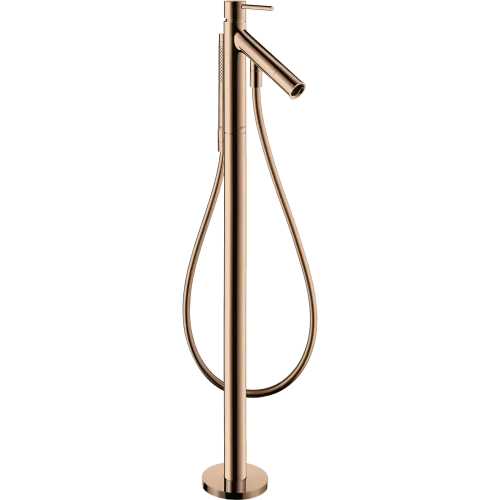 Купить купить смеситель для ванны напольный axor starck, c двумя рукоятками, полированное красное золото арт. 10458300