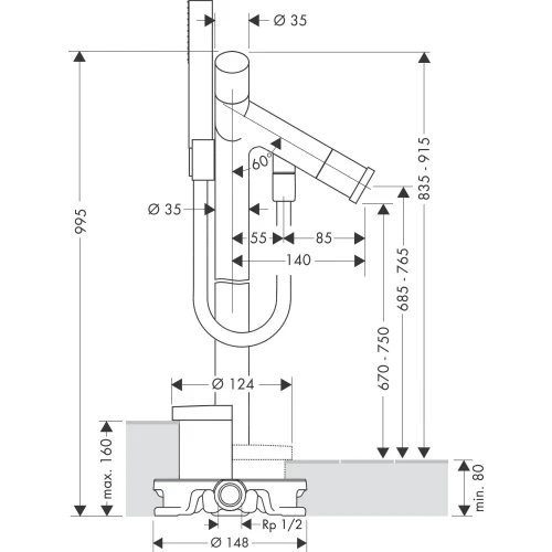 Купить купить смеситель для ванны напольный axor starck, c двумя рукоятками, полированное красное золото арт. 10458300