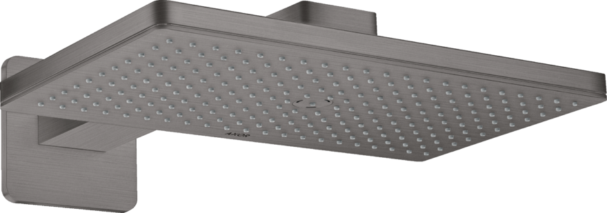 Купить купить верхний душ axor showersolutions 460/300 1jet, с держателем, с розеткой chuveiro fixo 460/300 1jet, шлифованный черный, хром арт. 35274340