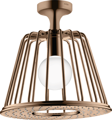 Купить купить верхний душ axor lampshower/nendo 275 1jet, с потолочным подсоединением, полированное красное золото арт. 26032300