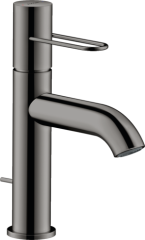 Смеситель для раковины AXOR Uno 100 с рукояткой-петлей, со сливным гарнитуром, полированный черный, хром арт. 38023330