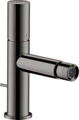 Смеситель для биде AXOR Uno с рукояткой zero со сливным гарнитуром, полированный черный, хром арт. 45200330