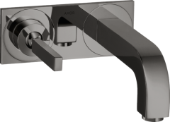 Смеситель настенный для раковины AXOR Citterio с тонкой рукояткой, с изливом 220 мм, полированный черный, хром арт. 39115330
