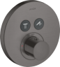 Купить купить термостат axor showerselect highflow для 2 потребителей, скрытого монтажа, круглый, шлифованный черный, хром арт. 36723340