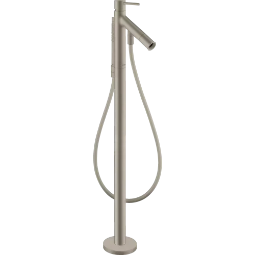 Купить купить смеситель для ванны напольный axor starck, c двумя рукоятками, шлифованный никель арт. 10458820