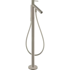 Смеситель для ванны напольный Axor Starck, c двумя рукоятками, шлифованный никель арт. 10458820