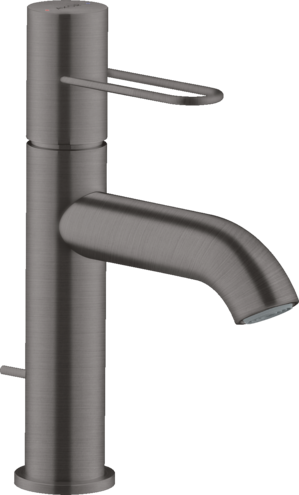 Купить купить смеситель для раковины axor uno 100 с рукояткой-петлей, со сливным гарнитуром, шлифованный черный, хром арт. 38023340