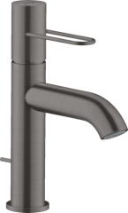 Смеситель для раковины AXOR Uno 100 с рукояткой-петлей, со сливным гарнитуром, шлифованный черный, хром арт. 38023340