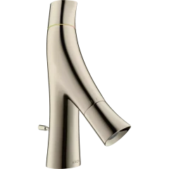 Смеситель для раковины Axor Starck Organic 50, с двумя рукоятками, для гостевой раковины, со сливным гарнитуром, полированный никель арт. 12014830