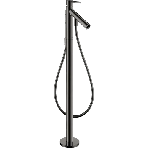 Купить купить смеситель для ванны напольный axor starck, c двумя рукоятками, полированный черный, хром арт. 10458330