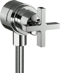 Шланговое подсоединение AXOR Citterio с клапаном обратного тока, с запорным вентилем, с крестообразной рукояткой, хром арт. 39883000