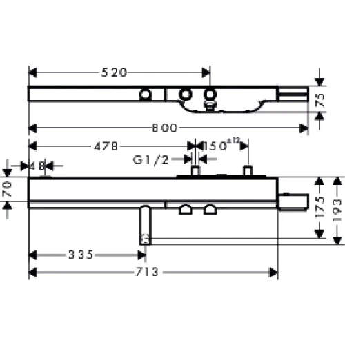 Купить купить термостат для ванны axor showersolutions 800, внешнего монтажа, шлифованный никель арт. 45420820