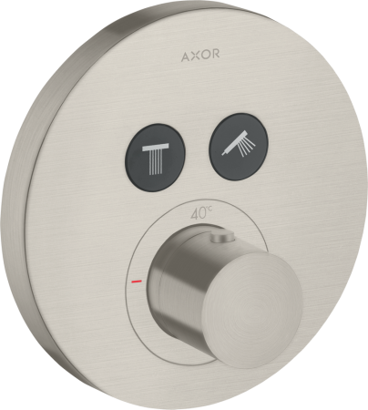 Купить купить термостат axor showerselect highflow для 2 потребителей, скрытого монтажа, круглый, сталь арт. 36723800