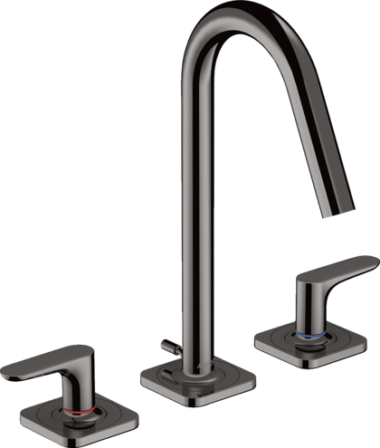 Купить купить смеситель для раковины axor citterio m на 3 отверстия, 160, с рычаговыми рукоятками, полированный черный, хром арт. 34133330