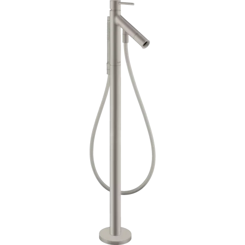 Купить купить смеситель для ванны напольный axor starck, c двумя рукоятками, сталь арт. 10458800