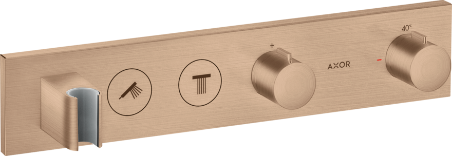 Купить купить термостат axor showersolutions select 460/90, для 2 потребителей, скрытого монтажа, шлифованное красное золото арт. 18355310