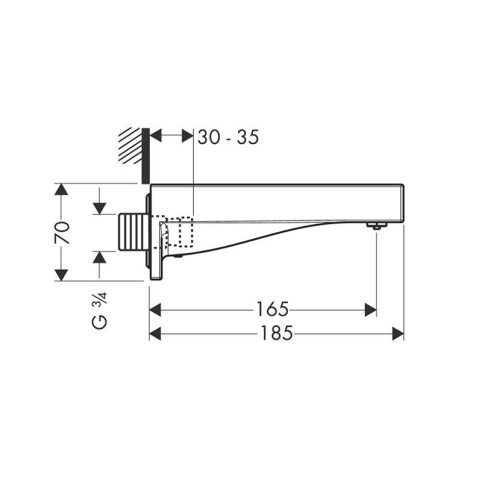 Купить купить излив на ванну axor starck x 3/4 прямоугольный, хром арт. 10426000