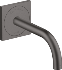 Электронный смеситель AXOR Uno для раковины настенный, с изливом 165 мм, шлифованный черный, хром арт. 38119340