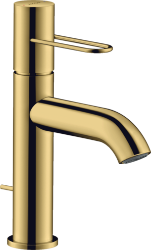 Купить купить смеситель для раковины axor uno 100 с рукояткой-петлей, со сливным гарнитуром, полированное золото арт. 38023990