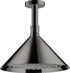 Верхний душ AXOR Showers/Front 240 2jet, с потолочным подсоединением, полированный черный, хром арт. 26022330