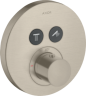 Купить купить термостат axor showerselect highflow для 2 потребителей, скрытого монтажа, круглый, шлифованный никель арт. 36723820