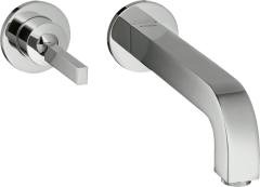 Смеситель для раковины AXOR Citterio настенный, с тонкой рукояткой, с изливом 160 мм, с отдельными розетками, хром арт. 39113000