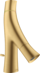 Смеситель для раковины Axor Starck Organic 50, с двумя рукоятками, для гостевой раковины, со сливным гарнитуром, шлифованное золото арт. 12014250