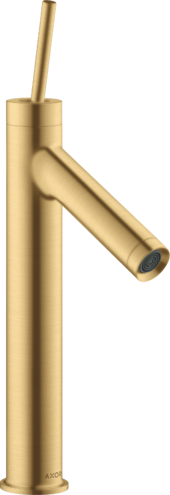 Купить купить смеситель для раковины axor starck 170, однорычажный, с тонкой рукояткой, с не запираемым сливным набором, шлифованное золото арт. 10123250