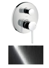 Смеситель для ванны Axor Starck, однорычажный, скрытого монтажа, с плоской рычаговой рукояткой, шлифованный черный, хром арт. 10414340