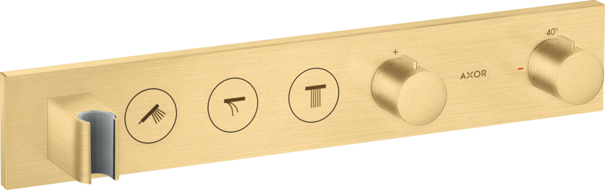 Купить купить термостат axor showersolutions select 530/90, для 3 потребителей, скрытого монтажа, шлифованное золото арт. 18356250