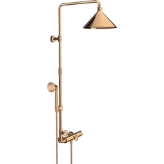 Душевая система Axor Showerpipe Front SHP, с термостатом и верхним душем, 240, 2 jet, полированная бронза арт. 26020130