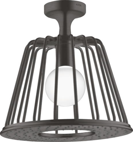 Купить купить верхний душ axor lampshower/nendo 275 1jet, с потолочным подсоединением, шлифованный черный, хром арт. 26032340