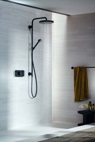 Купить купить душевая система axor one showerpipe 280 1jet, скрытого монтажа, матовый черный арт. 48790670