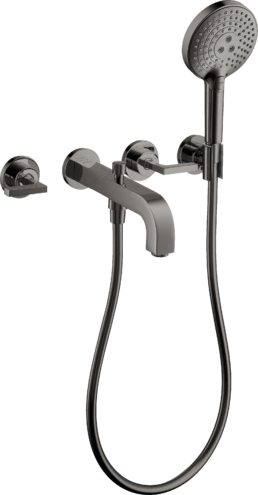 Купить купить смеситель для ванны axor citterio на 3 отверстия с рычаговыми рукоятками, полированный черный, хром арт. 39448330